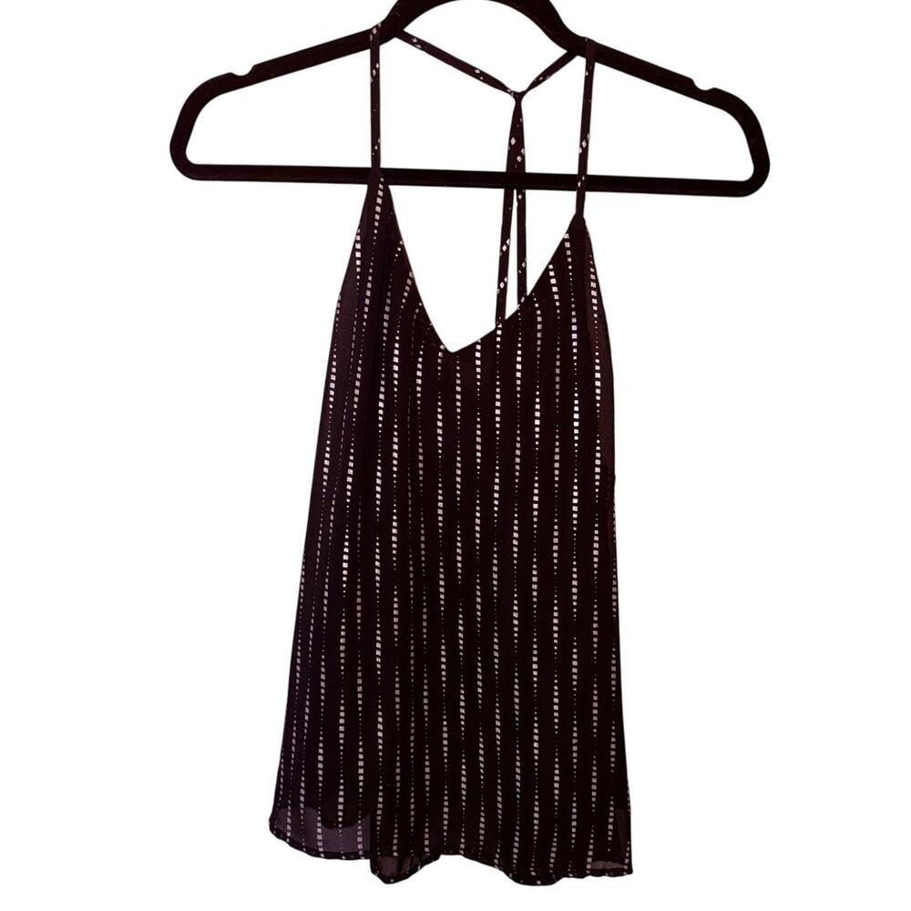 Cozy Casual Spaghetti Strap Top Black/Silver